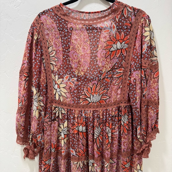 Free People Intimately FP Grasslands Kimono Robe Duster Sheer Rose Women's XS/S - Picture 13 of 15